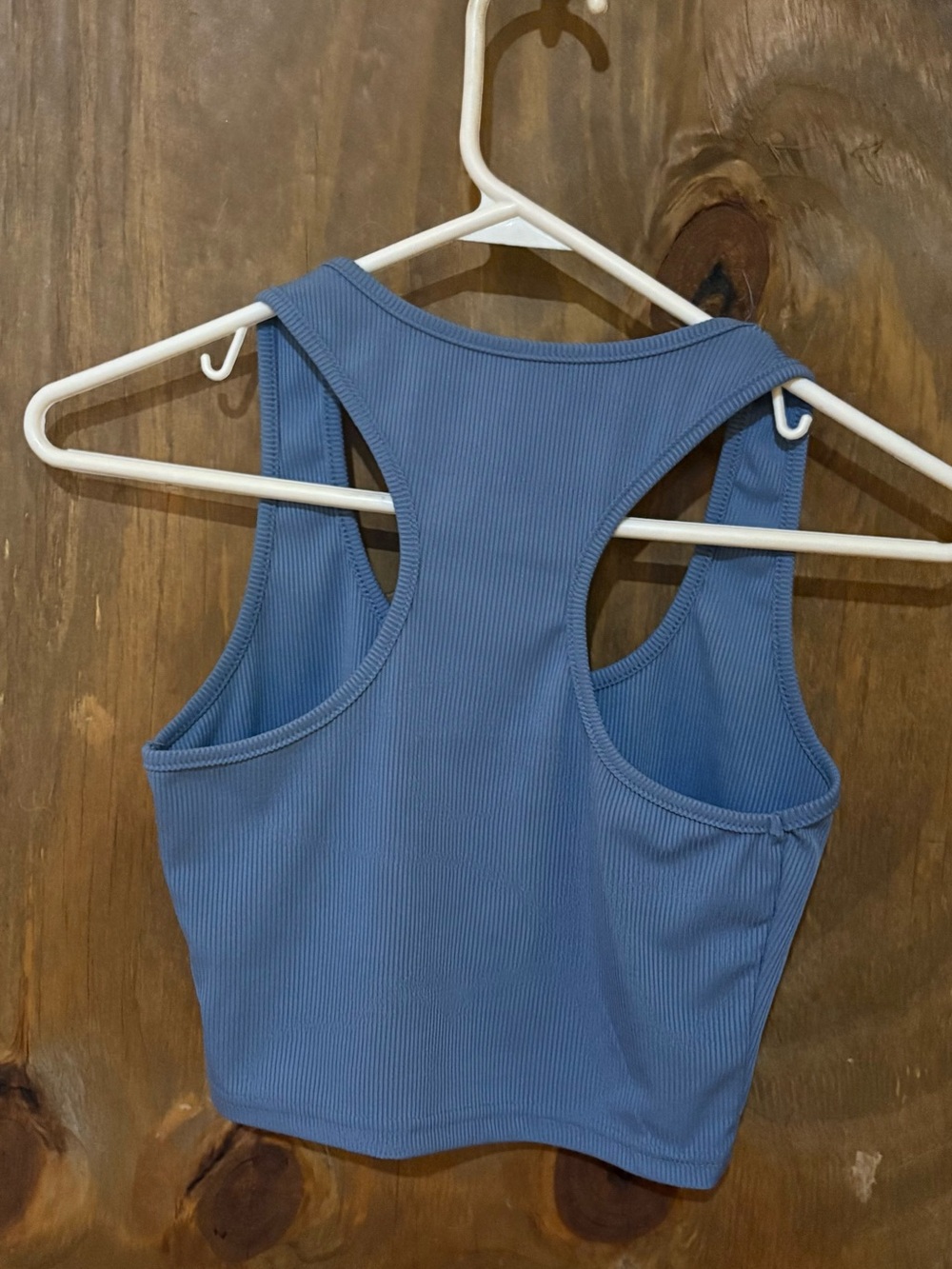 SHEIN Ribbed Racerback Crop Tank - Blue - Picture 3 of 3